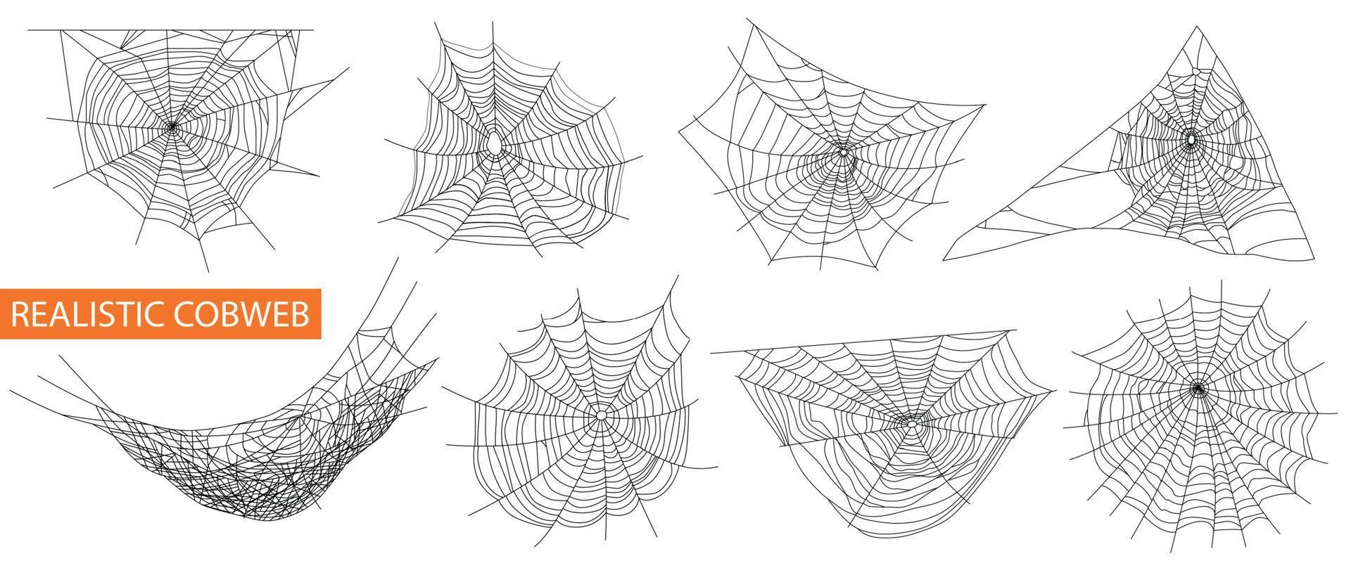 spindelnät realistisk uppsättning vektor