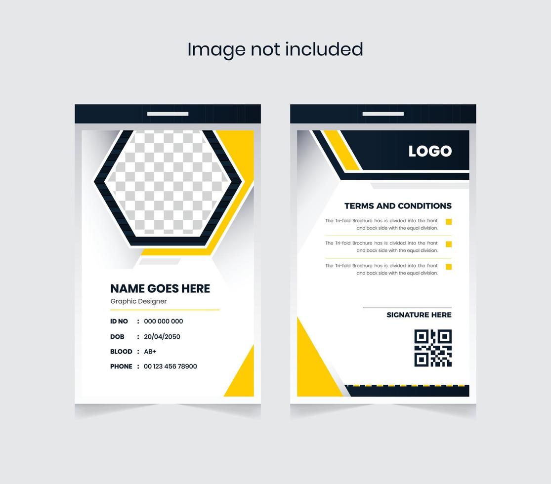 Corporate offizielle ID-Karten-Designvorlage oder persönliche Identitätsvorlage buntes modernes abstraktes Thema vektor