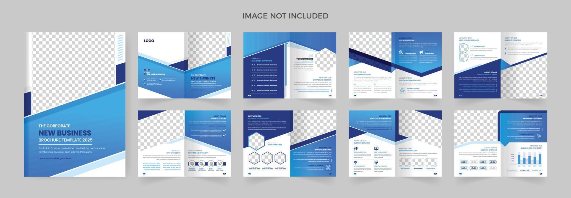 Corporate Business Broschüre Designvorlage 16 Seiten Firmenbroschüre buntes Layout vektor
