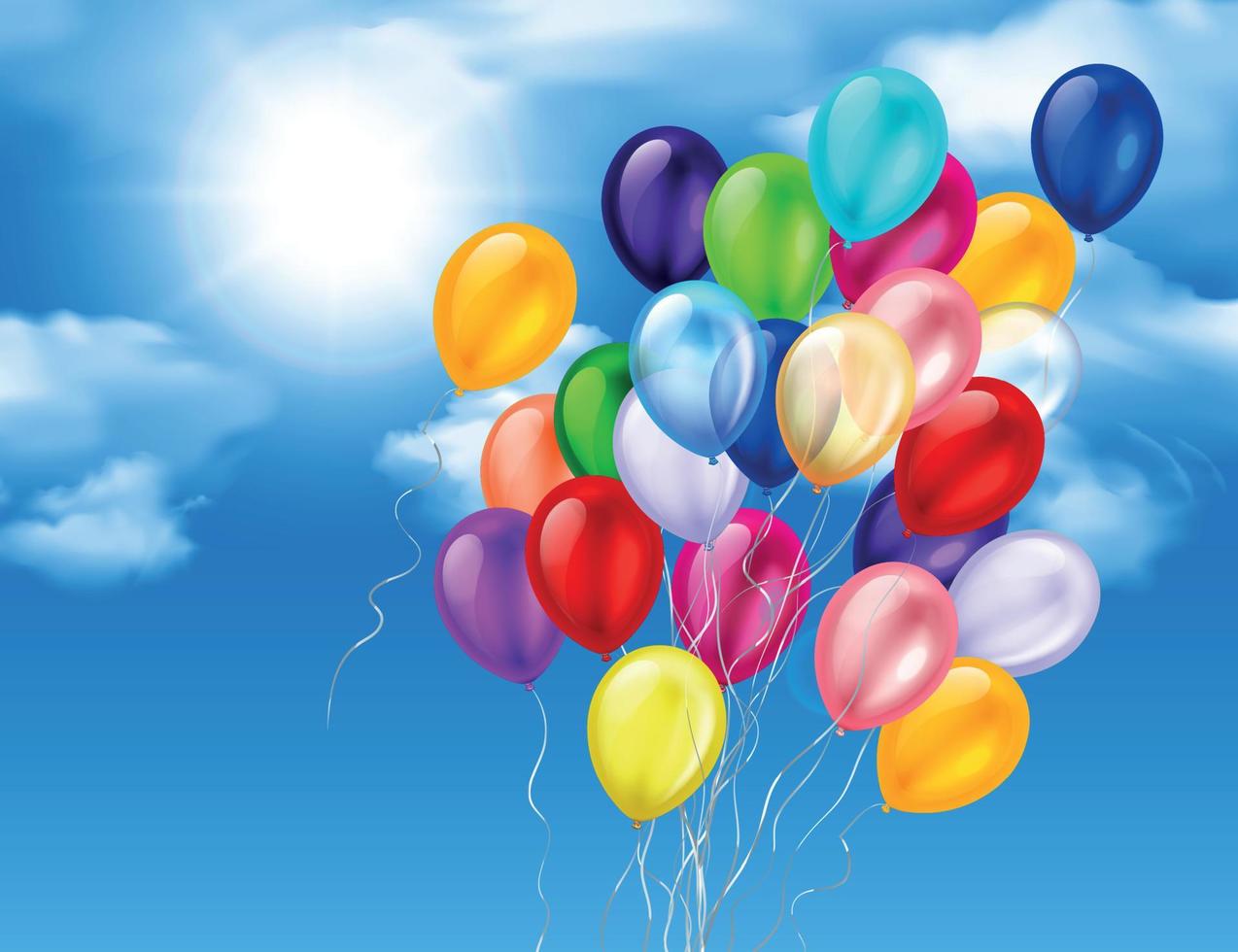 himmel ballonger gäng sammansättning vektor