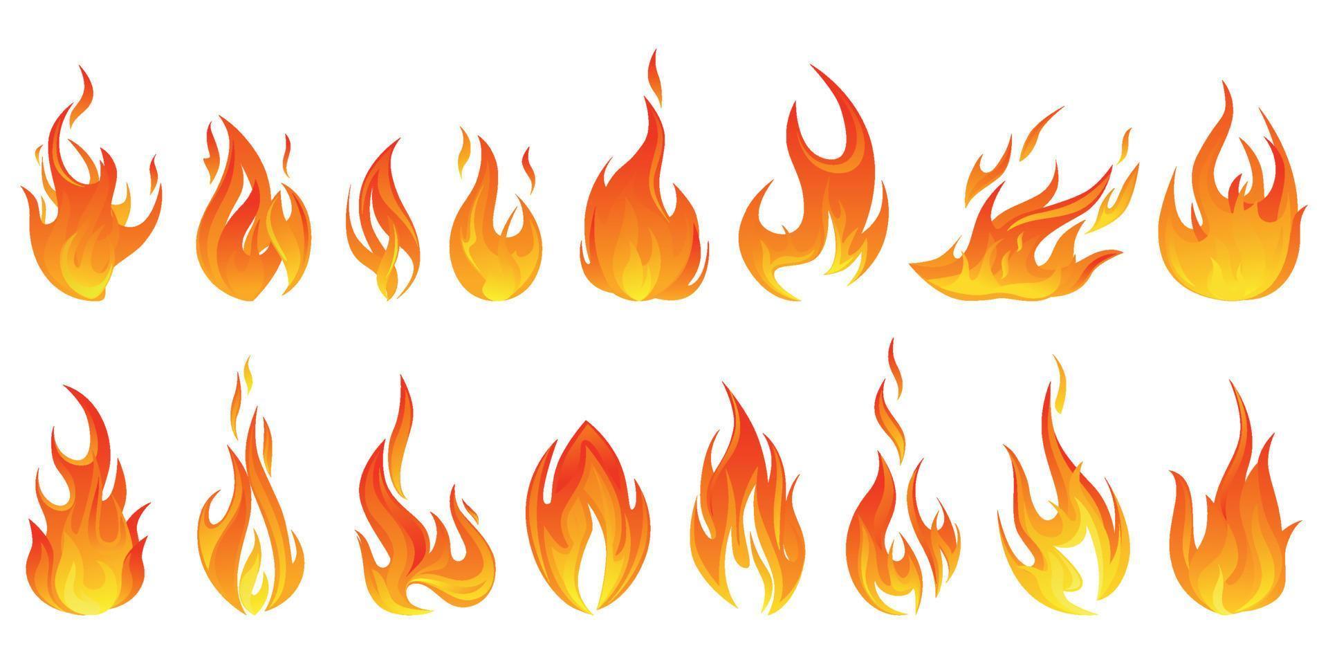 Feuerflamme Icon Set vektor