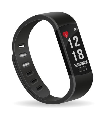 digital smart fitness klocka armband med pekskärm lager vektor illustration