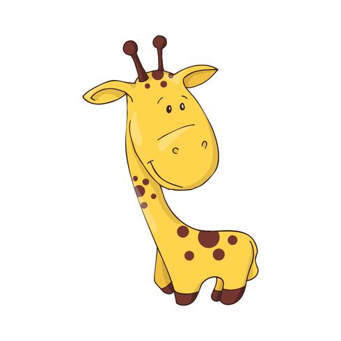 Gullig giraffbaby. Baby shower card vektor