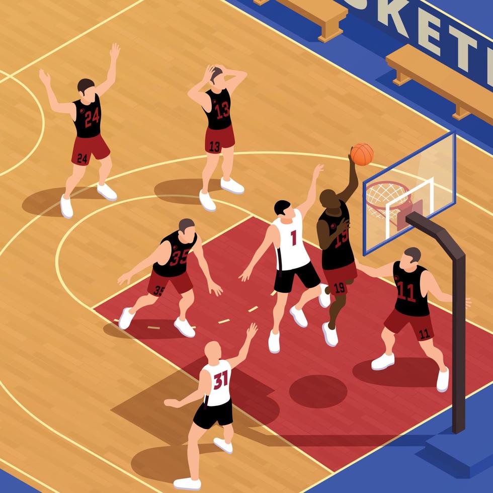 Basketball-Wurfkomposition vektor