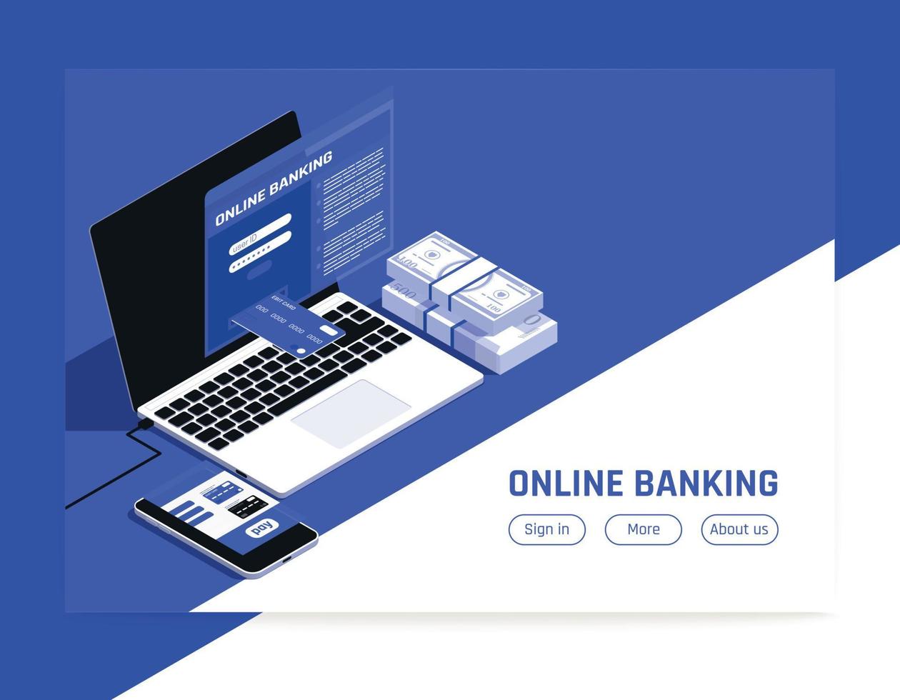 Design der Online-Banking-Website vektor