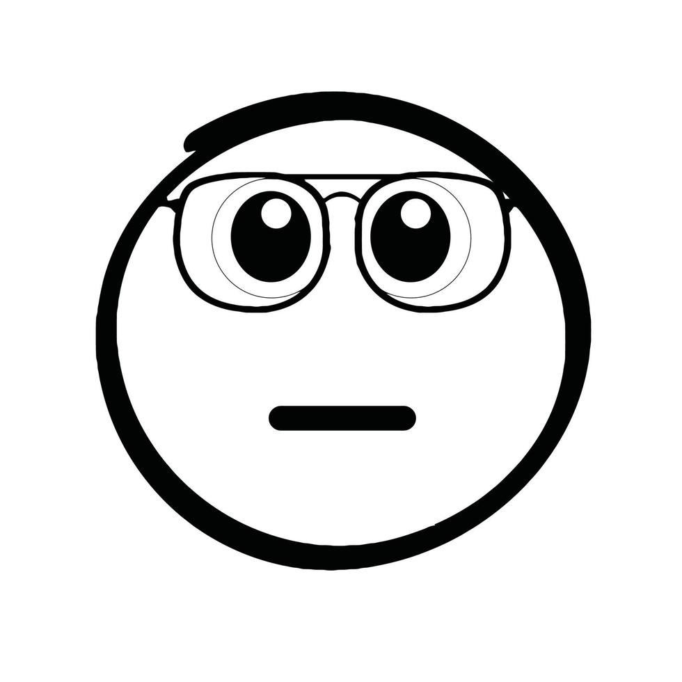 Emoji nerdiges Gesicht mit Brille vektor