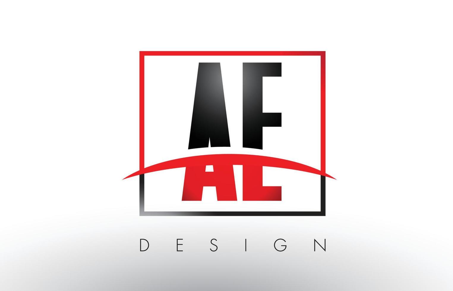 ae ad logo buchstaben mit roten und schwarzen farben und swoosh. vektor