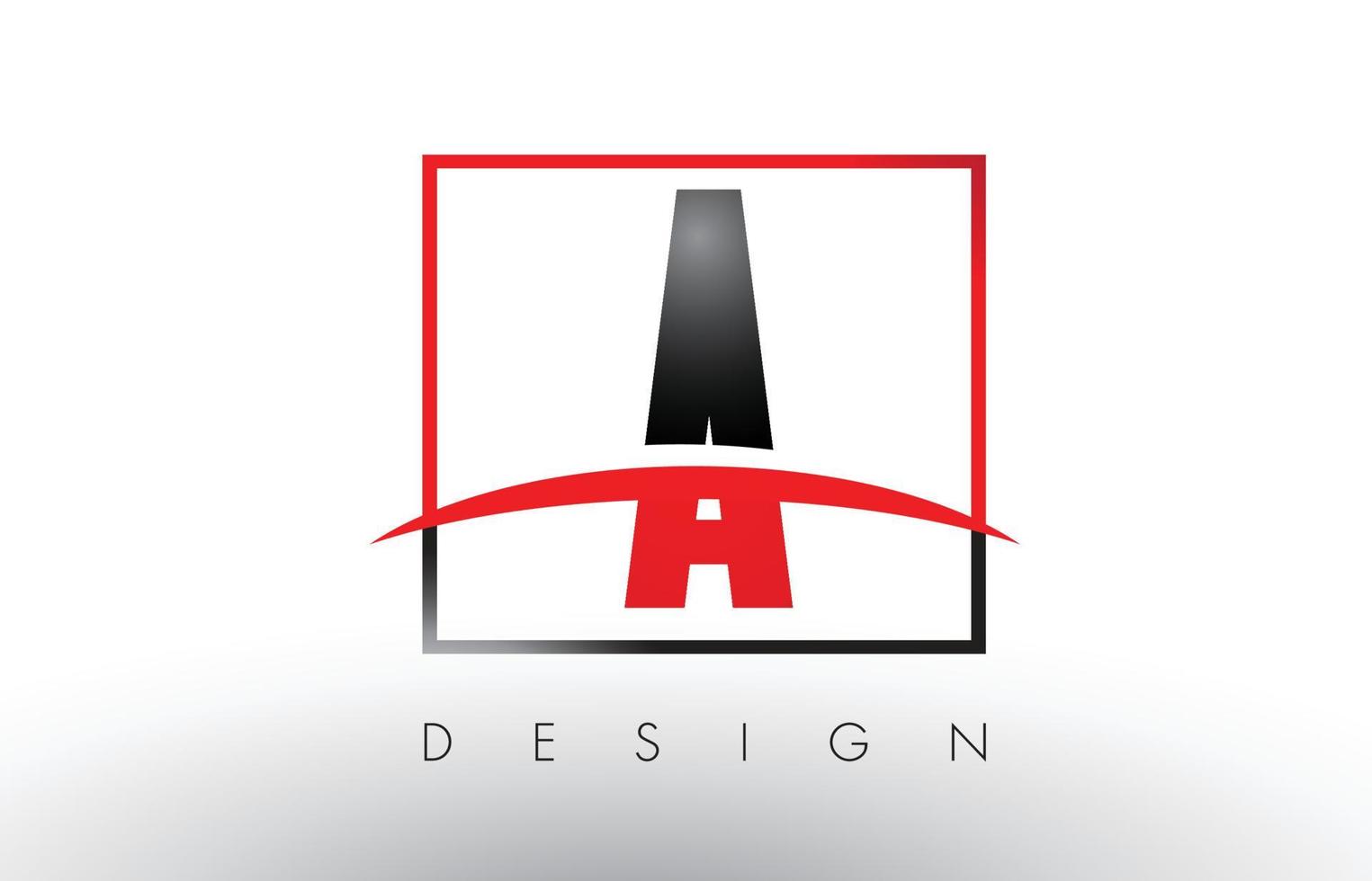 en logotyp bokstäver med röda och svarta färger och swoosh. vektor