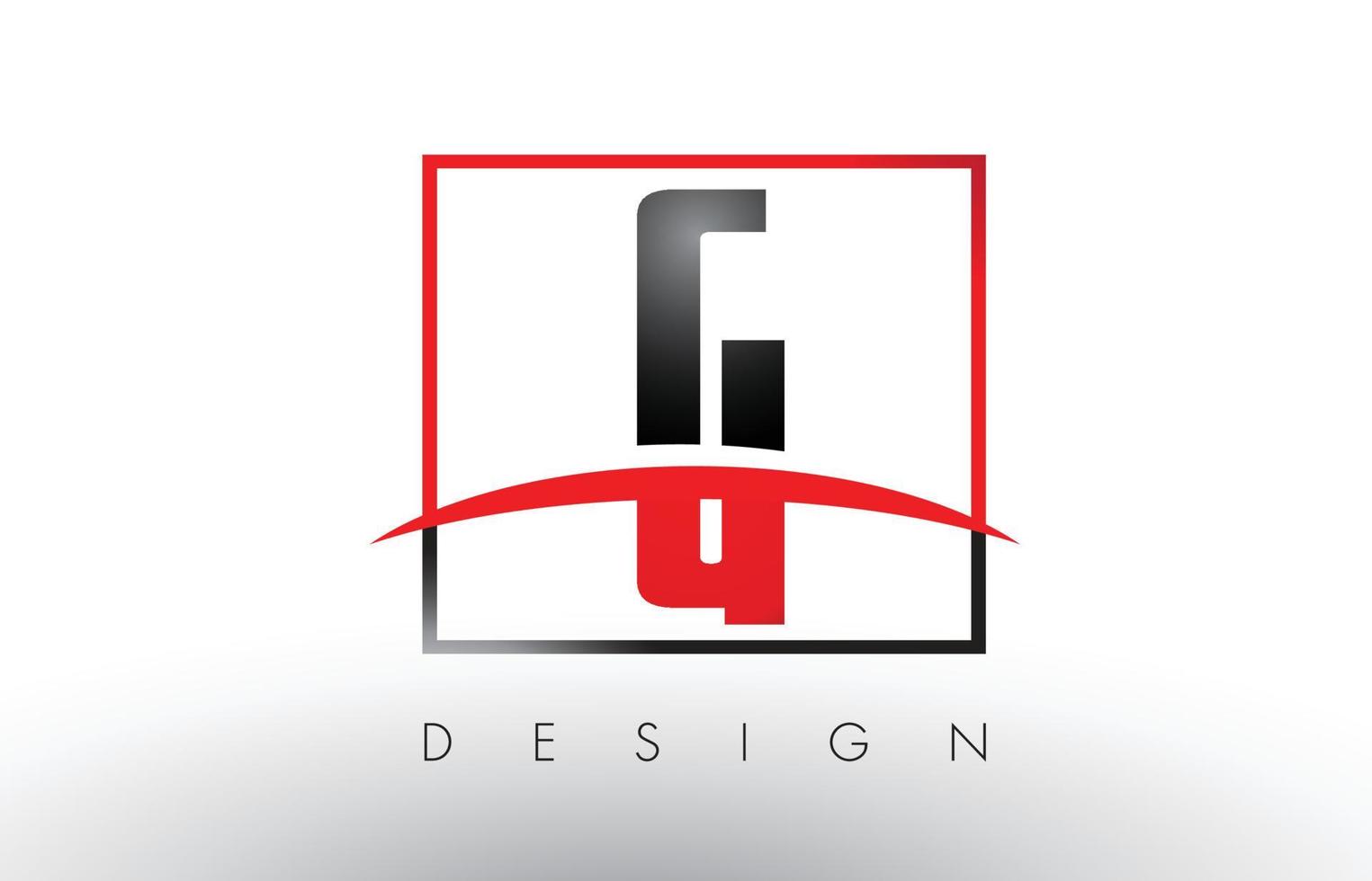g logobokstäver med röda och svarta färger och swoosh. vektor