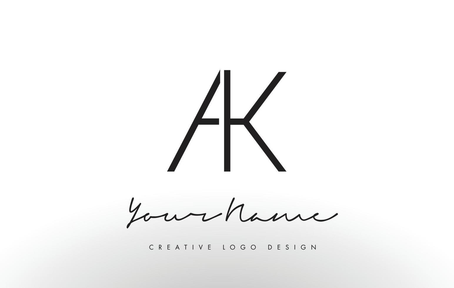 ak buchstaben logo design schlank. kreatives einfaches schwarzes Buchstabenkonzept. vektor