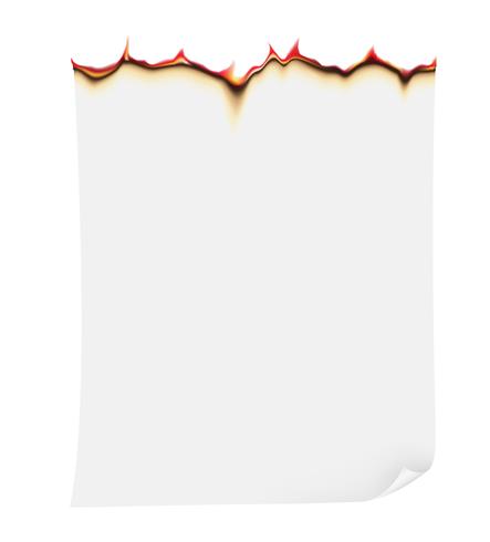 brinnande papper vektor illustration