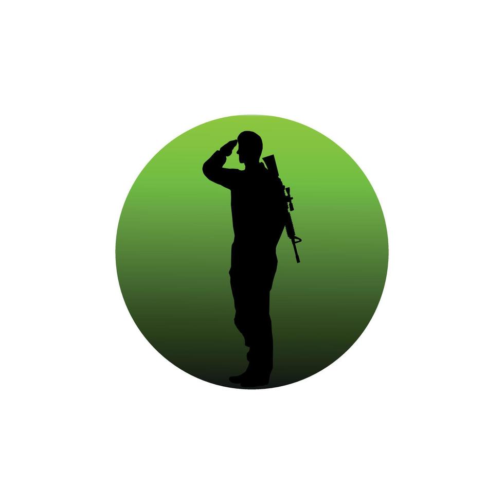 Soldat Armee Gruß Silhouette Vektorgrafiken vektor