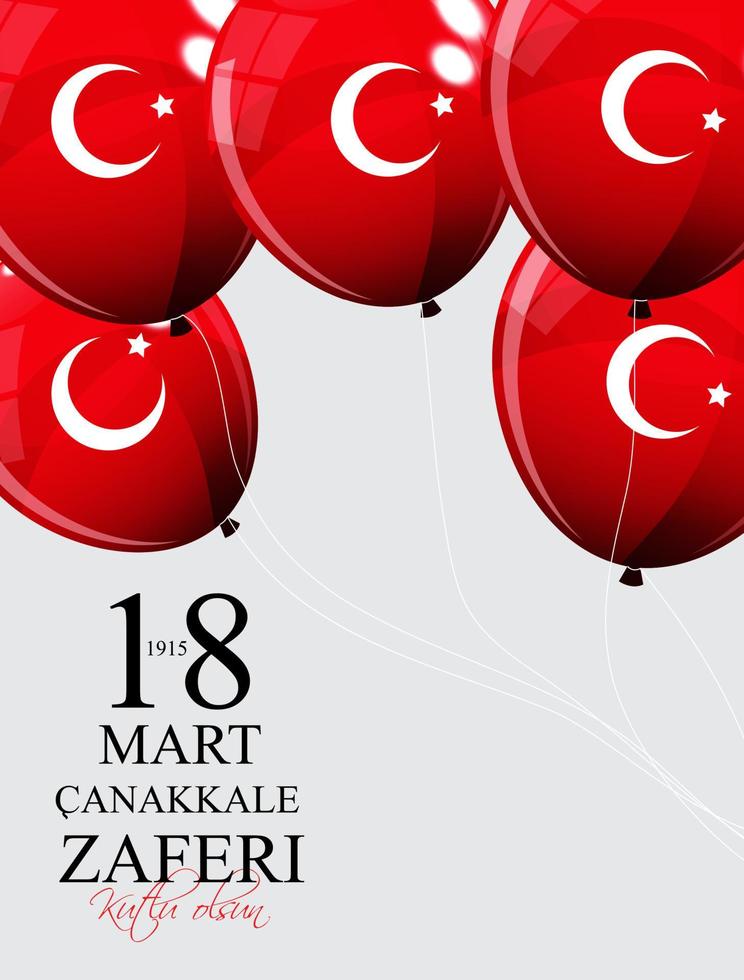 18 mars, canakkales segerdag, turkiska. 18 mart canakkale zaferi kutlu olsun. vektor illustration