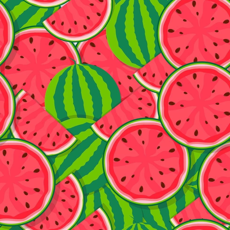 nahtloser Musterhintergrund aus Wassermelone. Vektor-Illustration vektor