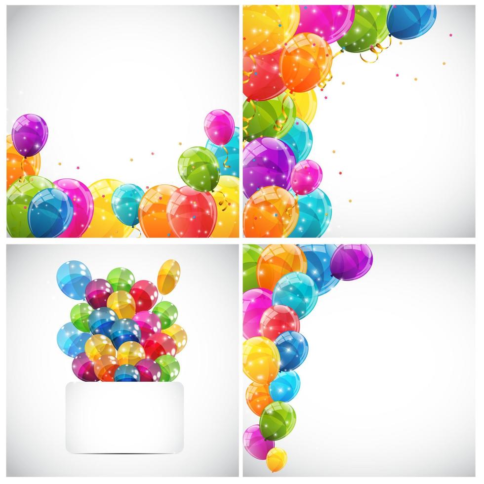 Farbglänzende Luftballons Hintergrundvektorillustration vektor