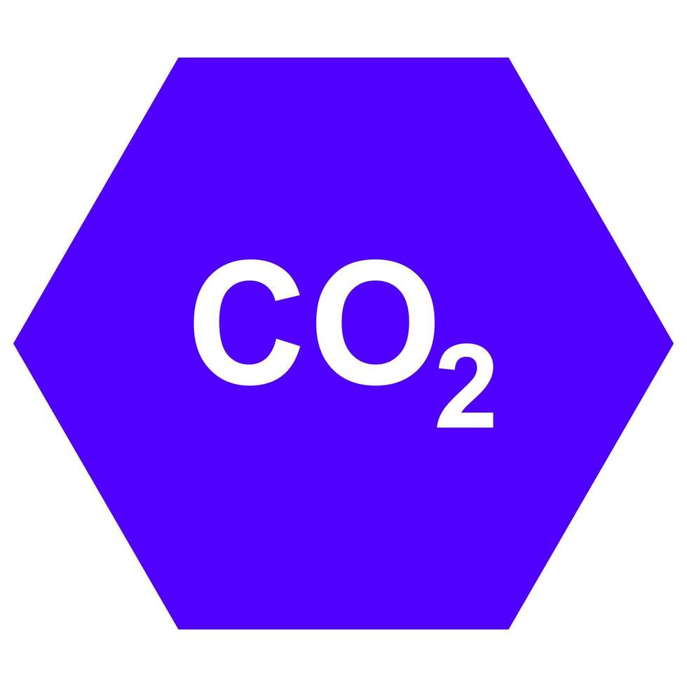 co2-signal auf weißem hintergrund vektor