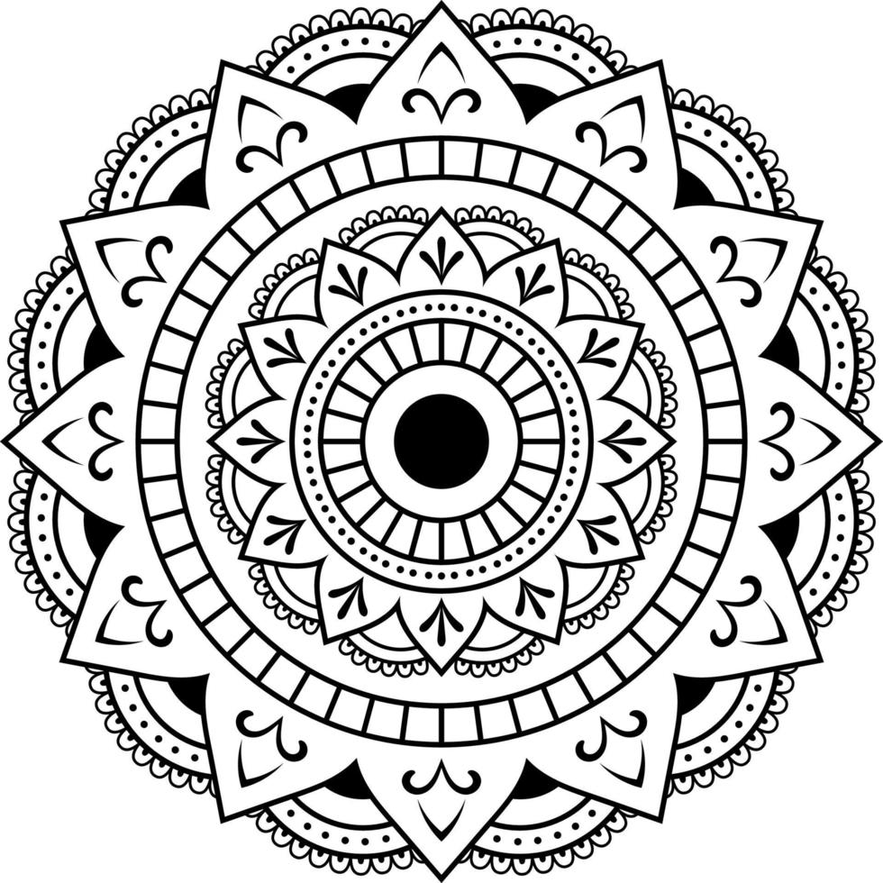 Blumen Mandalas. Vintage dekorative Elemente. orientalisches muster, islam, arabisch, indisch, türkisch, pakistan, chinesisch, mystisch, osmanische motive. Malbuchseite Mandala vektor
