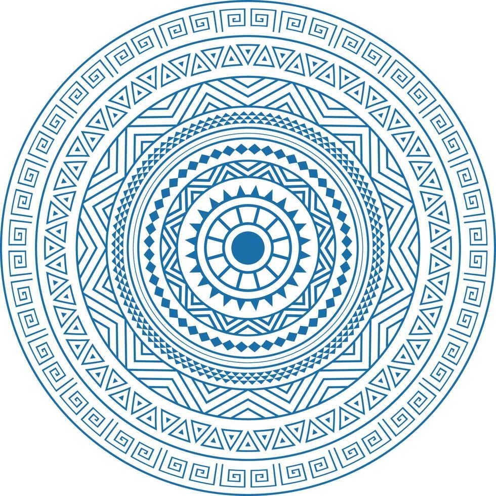 Stammes-Mandala, abstraktes kreisförmiges polynesisches Stammes-Mandala, geometrisches polynesisches hawaiisches Vektor-Ornament-Design vektor