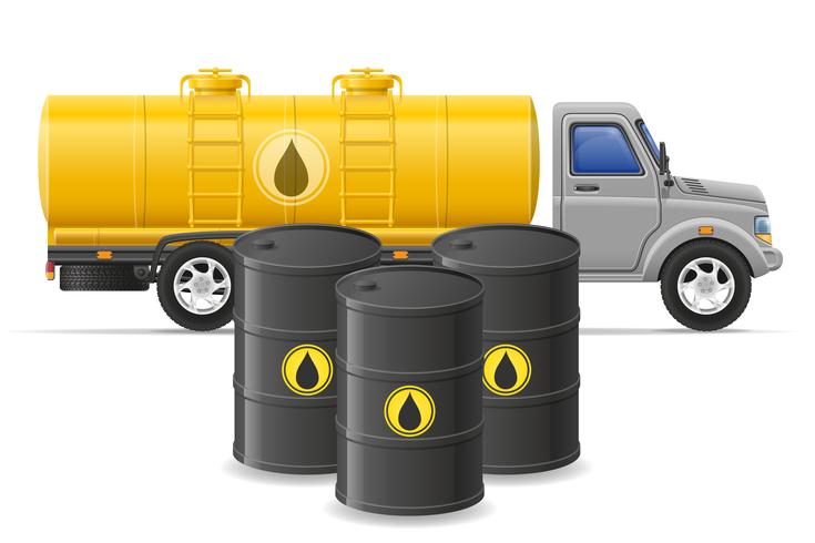 Fracht-LKW-Lieferung und Transport von Kraftstoff für Transportkonzept-Vektor-Illustration vektor
