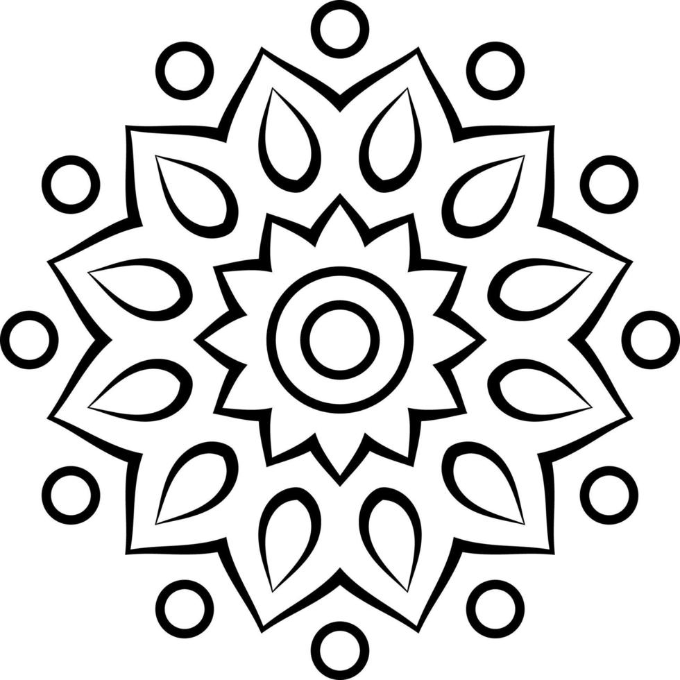 Kreismuster geometrisches Symbol. moderner Stil, Form zum Ausmalen, einfaches Symbol-Mandala, Vektor-Mandala, Blumen, Blumen, orientalisch vektor
