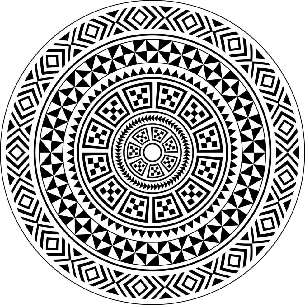 tribal cirkel form, polynesisk mandala design mönster vektor abstrakt geometrisk prydnad design