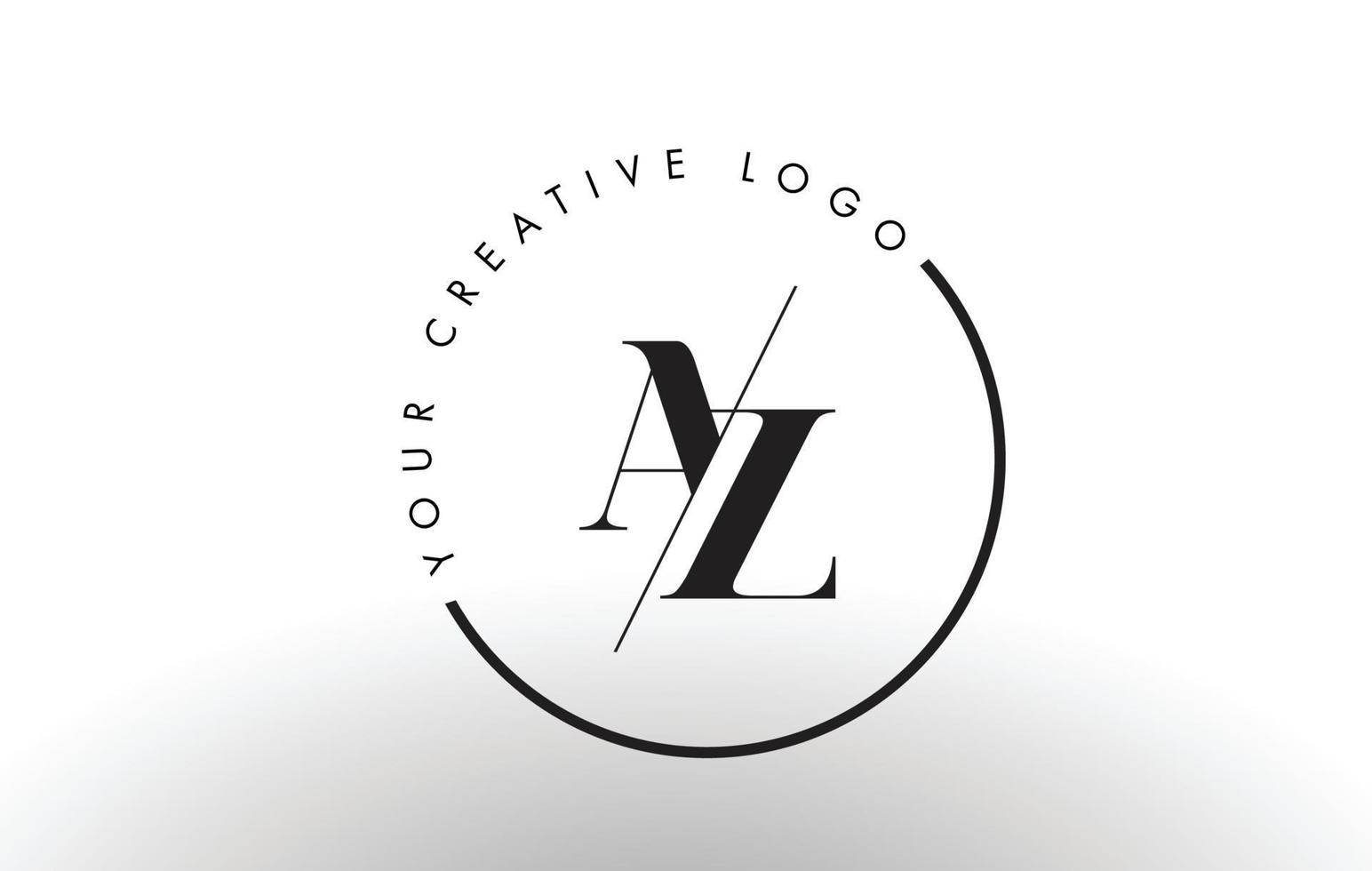 Az Serif Letter Logo Design mit kreativem Schnitt. vektor