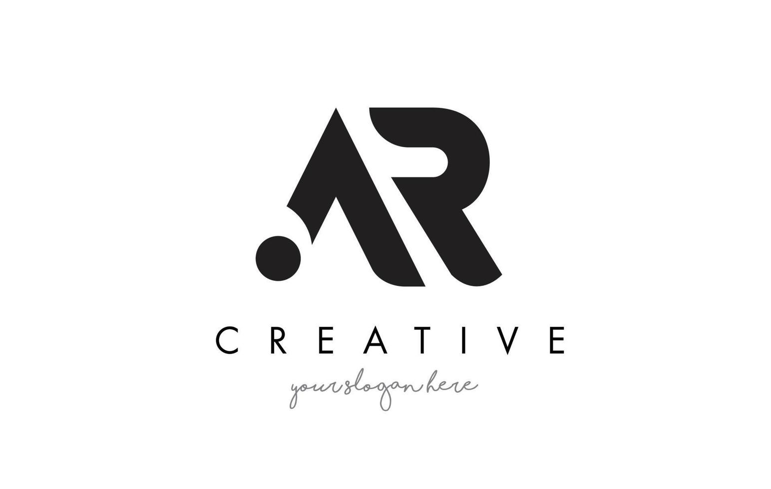 ar-Brief-Logo-Design mit kreativer moderner trendiger Typografie. vektor