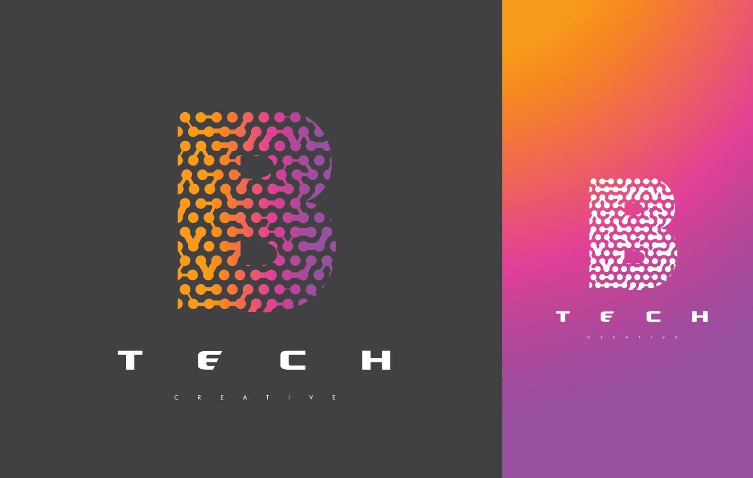 b-Buchstaben-Logo-Technologie. verbundener Punkt-Buchstaben-Design-Vektor. vektor