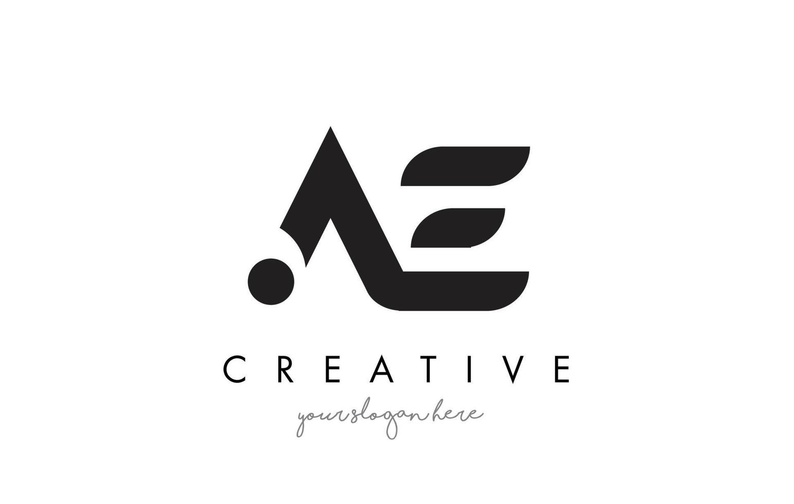 ae-Brief-Logo-Design mit kreativer moderner trendiger Typografie. vektor