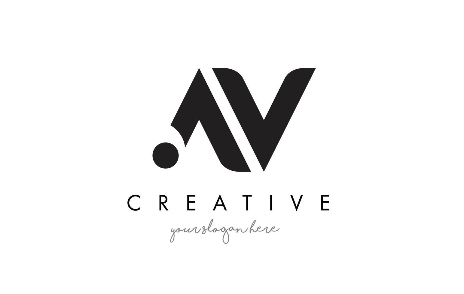 AV-Brief-Logo-Design mit kreativer moderner trendiger Typografie. vektor