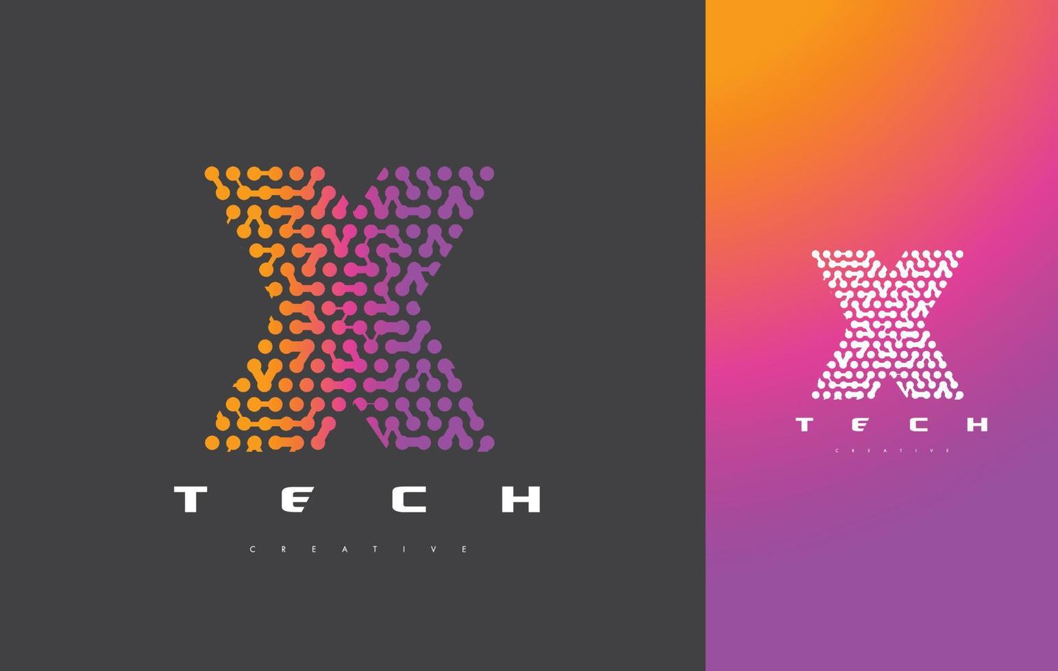 x-Buchstaben-Logo-Technologie. verbundener Punkt-Buchstaben-Design-Vektor. vektor