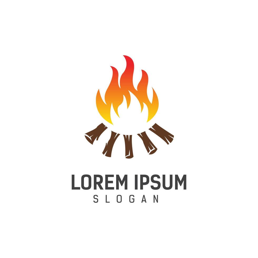 Lagerfeuer-Logo-Design-Vorlage-Vektor-Illustration vektor