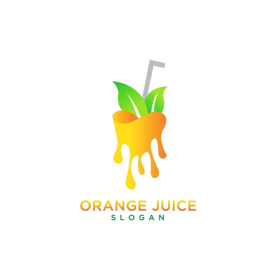 Orangensaft-Logo-Design-Vorlage vektor