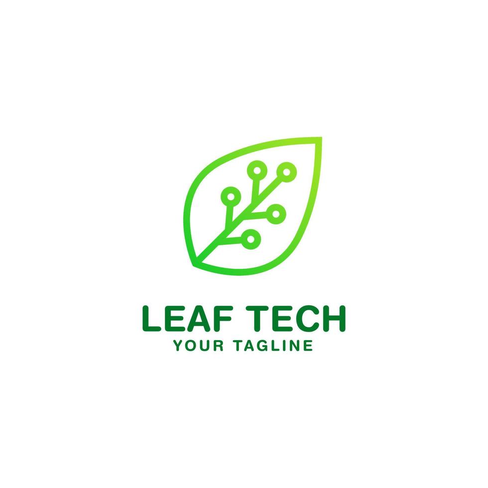 Leaf Tech-Logo-Design-Vorlage vektor