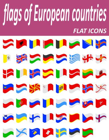 flaggor av europeiska länder flaticons vektor illustration