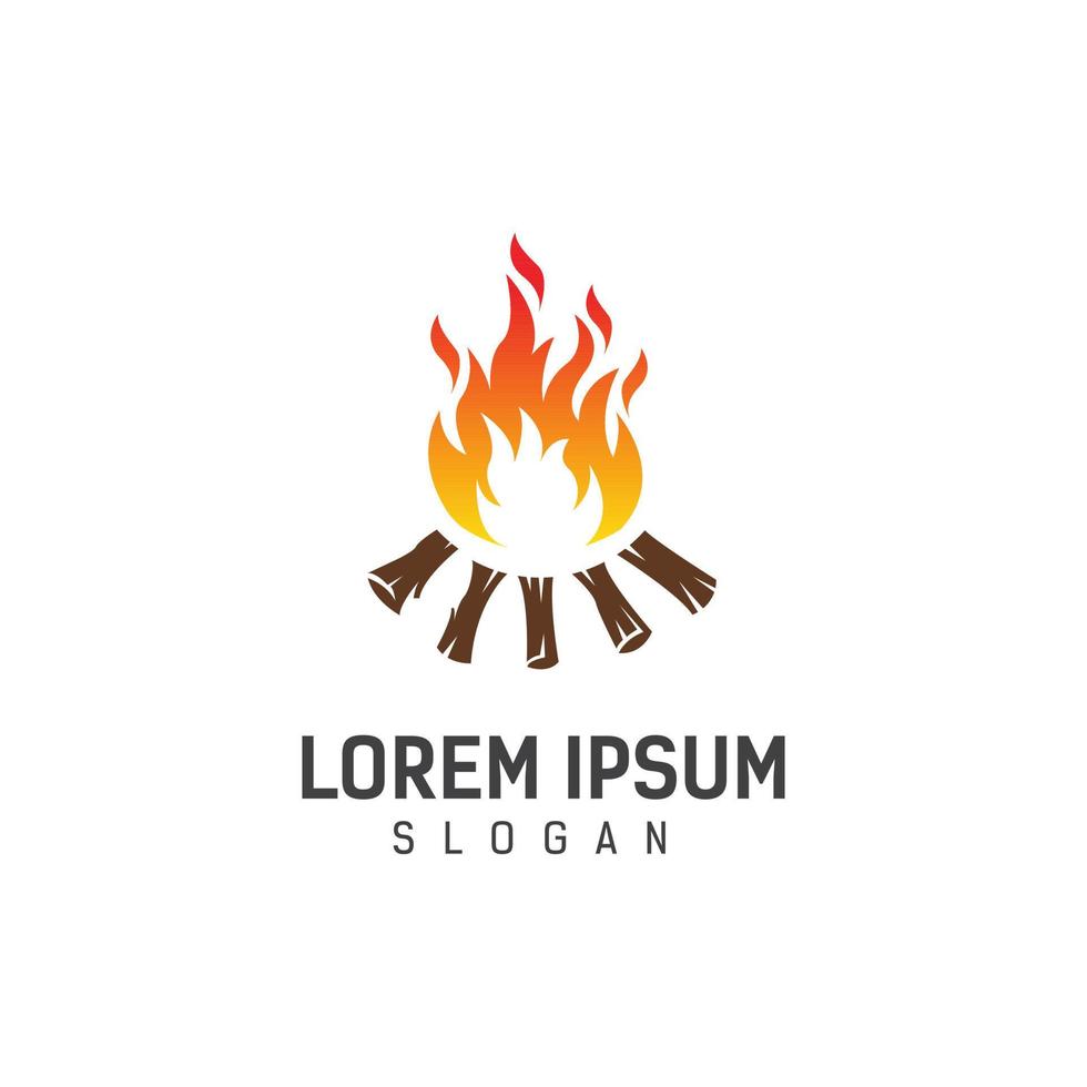 Lagerfeuer-Logo-Design-Vorlage-Vektor-Illustration vektor