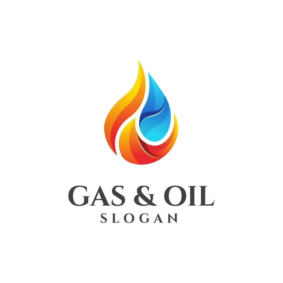 gas och olja logotyp designmall vektor