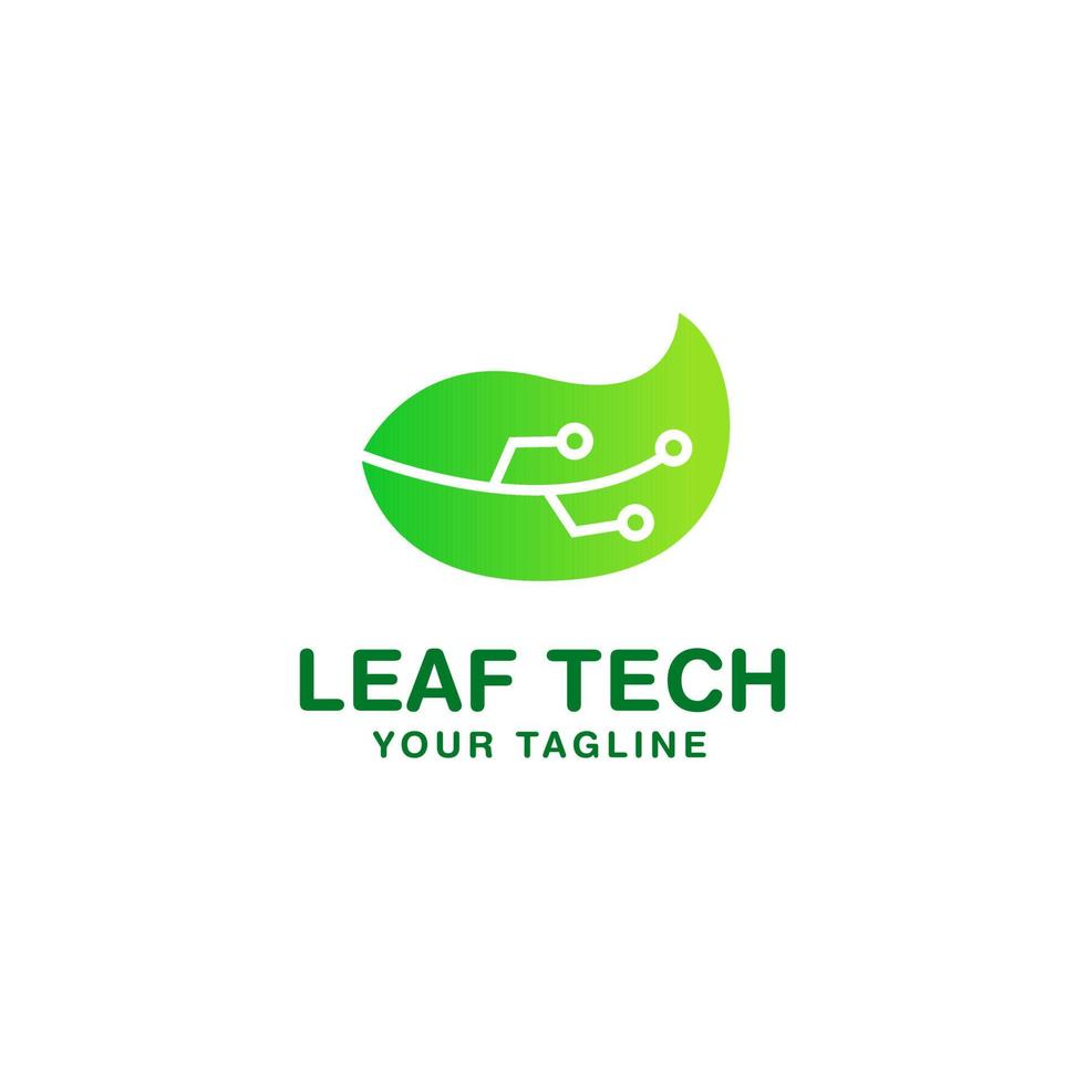 Leaf Tech-Logo-Design-Vorlage vektor