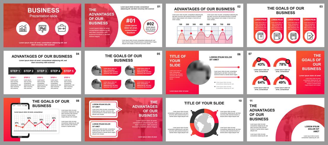 Geschäftspräsentation schiebt Vorlagen von infographic Elementen. Kann für Präsentationsvorlagen, Flyer und Prospekt, Broschüre, Unternehmensbericht, Marketing, Werbung, Jahresbericht, Banner verwendet werden. vektor