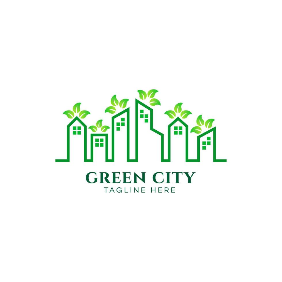 grön stad logotyp designmall vektor