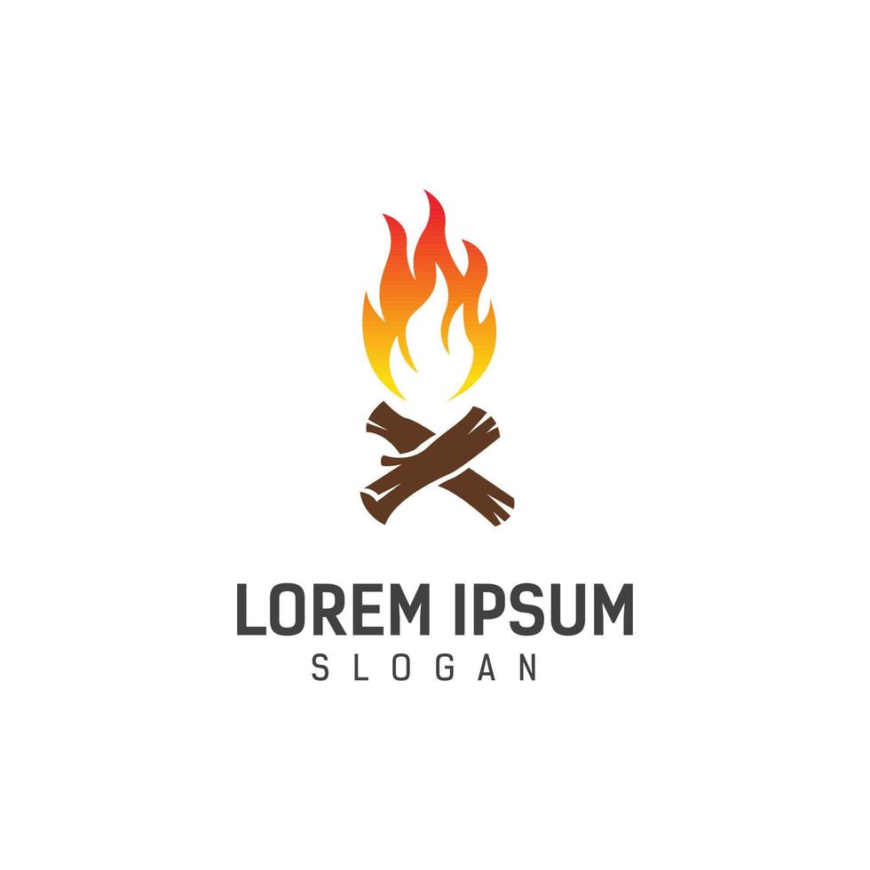 Lagerfeuer-Logo-Design-Vorlage-Vektor-Illustration vektor