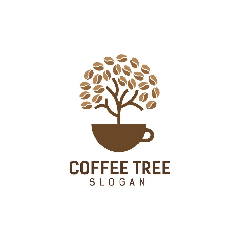 kaffeträd logotyp formgivningsmall vektor