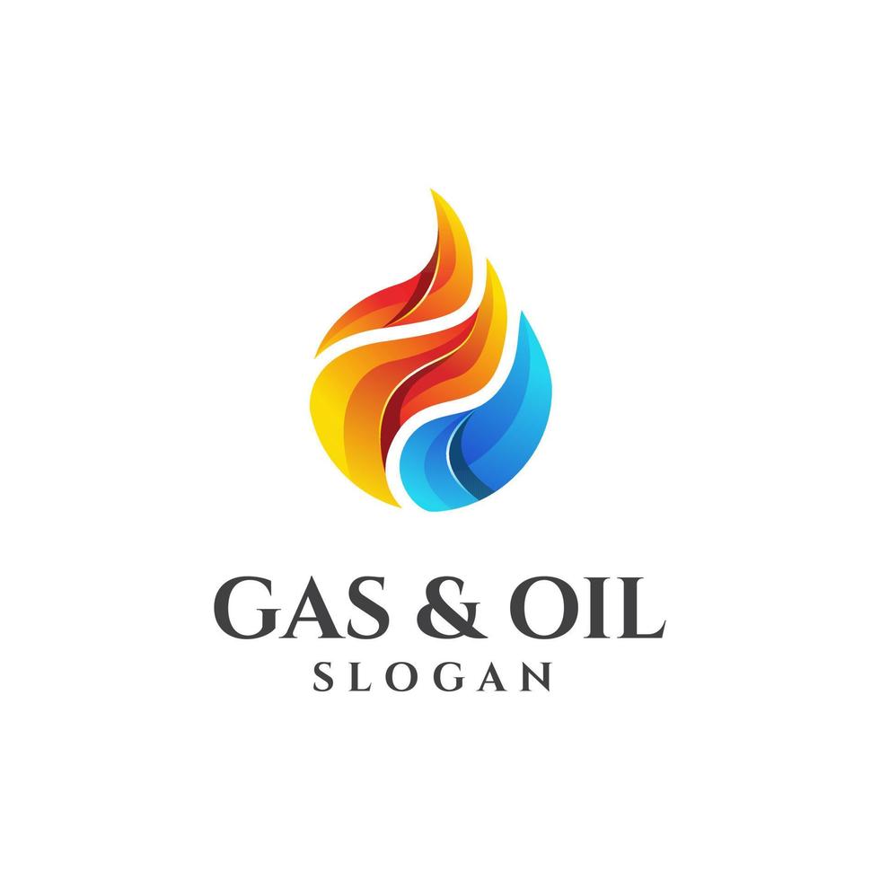 gas och olja logotyp designmall vektor