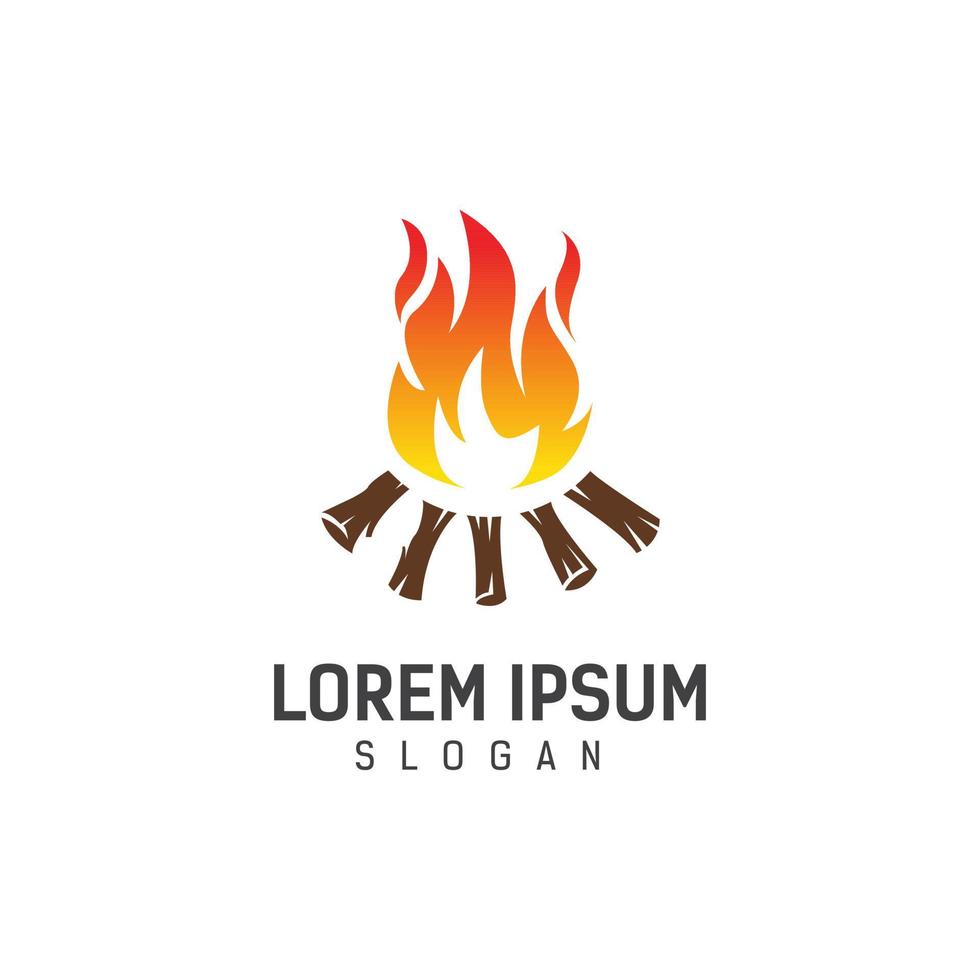 Lagerfeuer-Logo-Design-Vorlage-Vektor-Illustration vektor