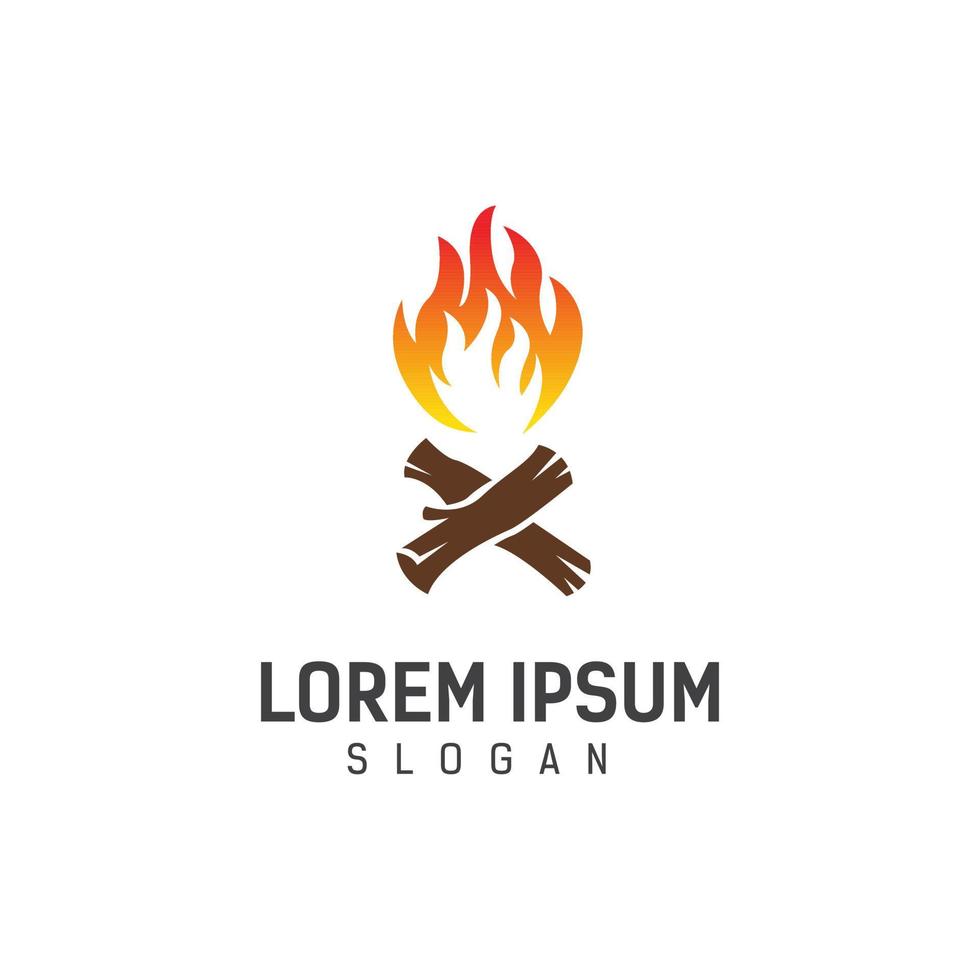 Lagerfeuer-Logo-Design-Vorlage-Vektor-Illustration vektor