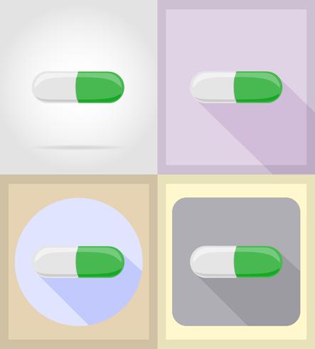 medizinische Gegenstände und flache Ikonenillustration der Ausrüstung vektor