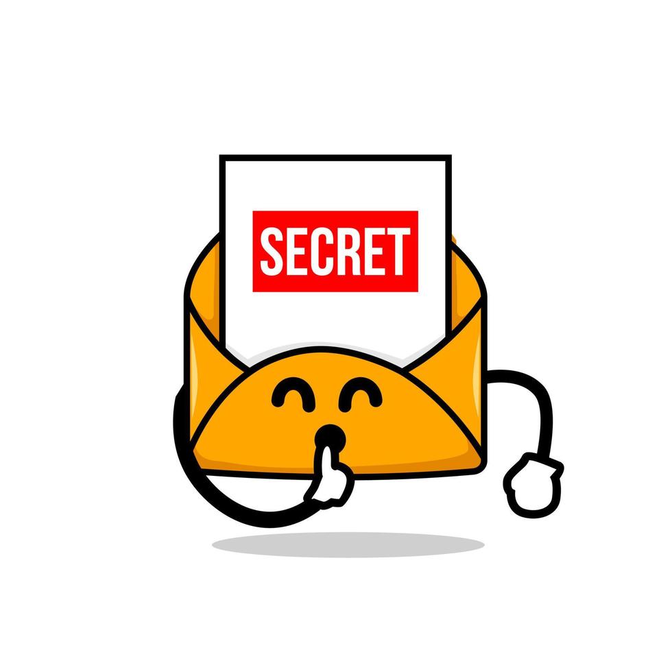 geheimes E-Mail-Konzept. isolierte niedliche Mail-Cartoon-Gesicht, die Hand-Vektor-Illustration vertuscht vektor