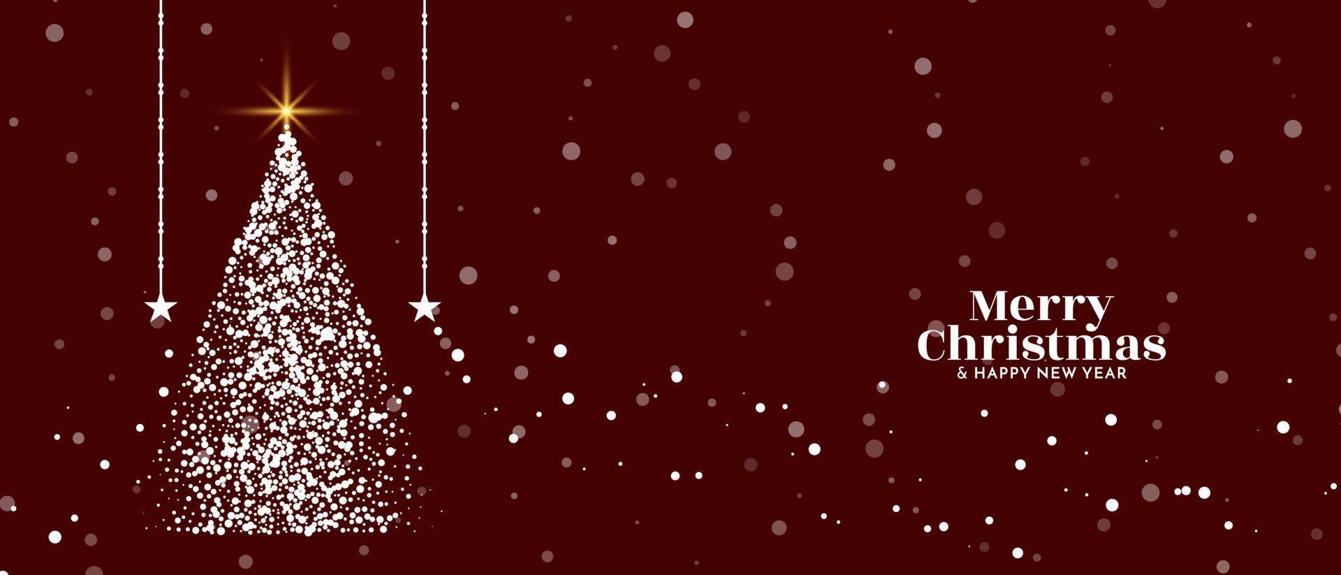 abstraktes Frohes Weihnachtsfest schönes Gruß-Banner-Design mit gepunktetem Baum vektor