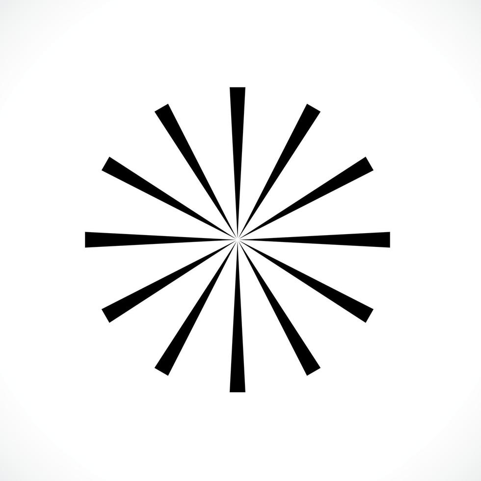 Strahlen, Balkenelement. Sonnendurchbruch, Starburst-Formhintergrund. kreisförmig geometrisch. abstrakte kreisförmige geometrische Form. Abbildung - Vektor