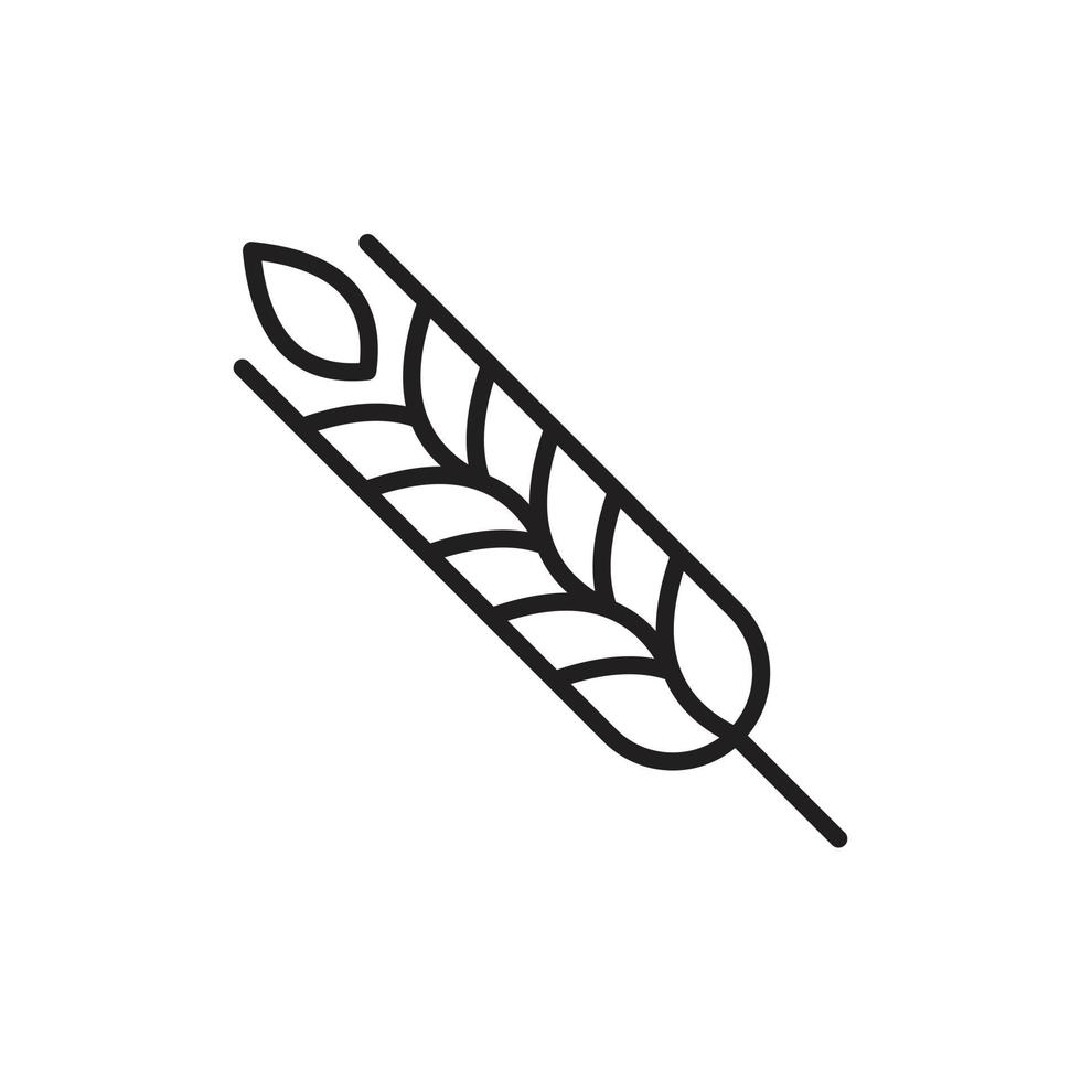 Weizenähre Symbol Vorlage schwarze Farbe editierbar. vektor